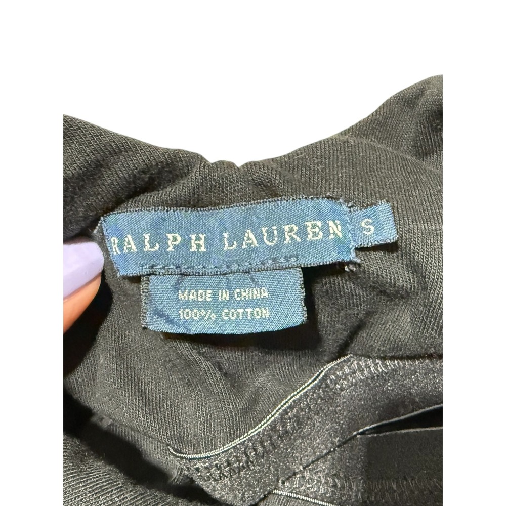 Ralph Lauren Black Cotton Sleeveless V-Back Flare Maxi Dress Small - Picture 9 of 10